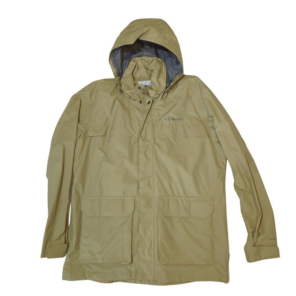Columbia Sportswear Men's Large Rain Coat Light Jacket Beige Excellent Condition